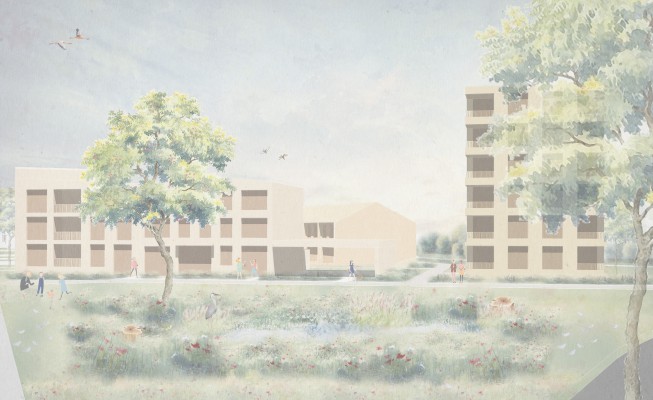 Toekomstbeeld voorontwerp masterplan Van Strydoncklaan Noord - wadi © HUB architecten