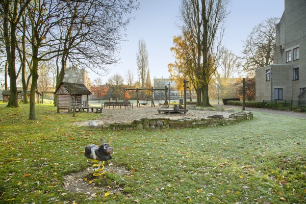 Een speeltuin in de noordrand van de Arenawijk in Deurne-Zuid