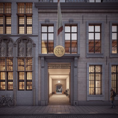 toekomstbeeld nieuwe ingang museum via koetsdoorgang