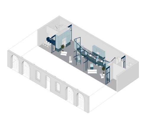 ontwerptekening inrichting koetshuis