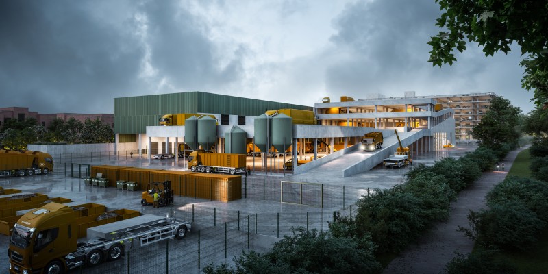 toekomstbeeld site, zicht vanop het fietspad