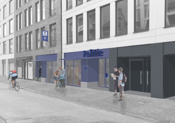 Toekomstbeeld gevel politiekantoor Vestingstraat