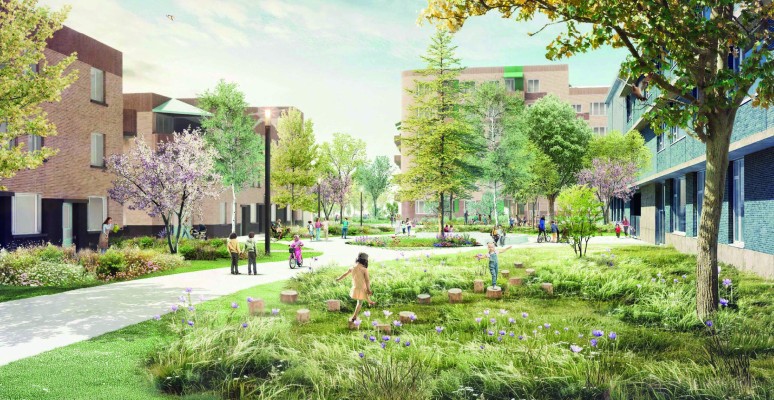 toekomstbeeld_gezien_vanuit_de_lange_scholiersstraat_comgeving_team_w_de_smet_vermeulen_architecten_ono_architectuur-collectief_noord_tom_thys_architecten