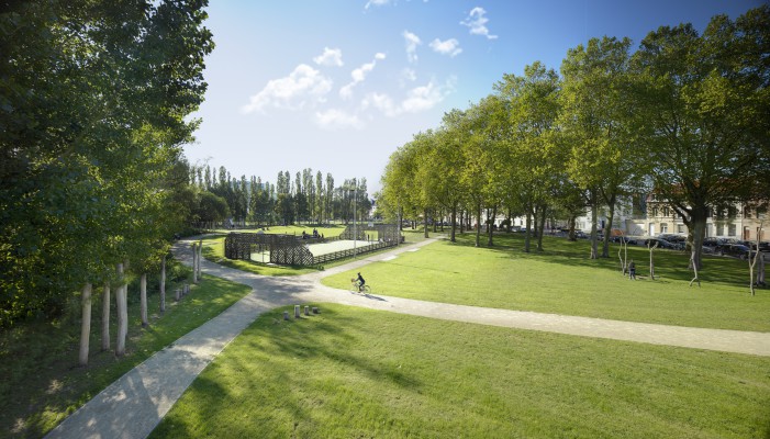 Het De Villegaspark, voor de werken aan het masterplan Park Brialmont startten