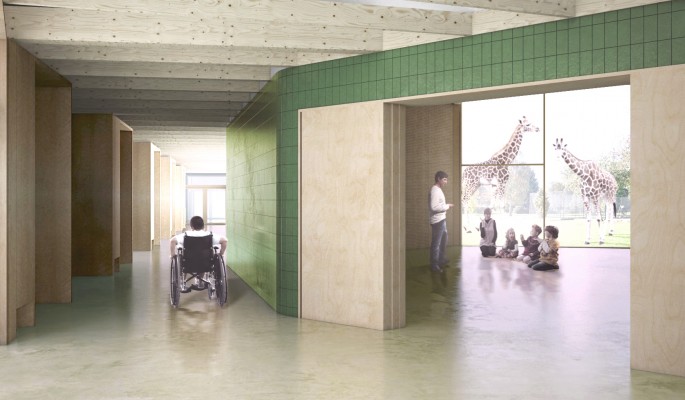 Toekomstbeeld polyvalente zaal © Compagnie-O architecten