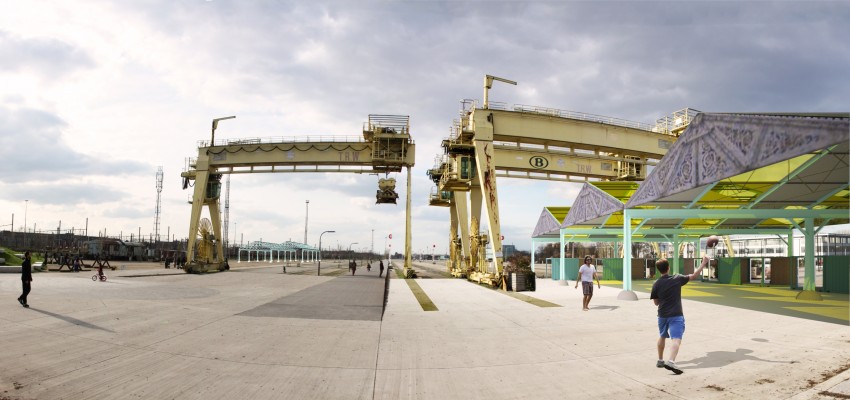 Toekomstbeeld hangar Hof ter Lo © Tractebel - Technum