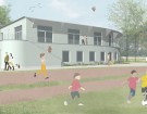 toekomstbeeld sportgebouw met 1 verdieping