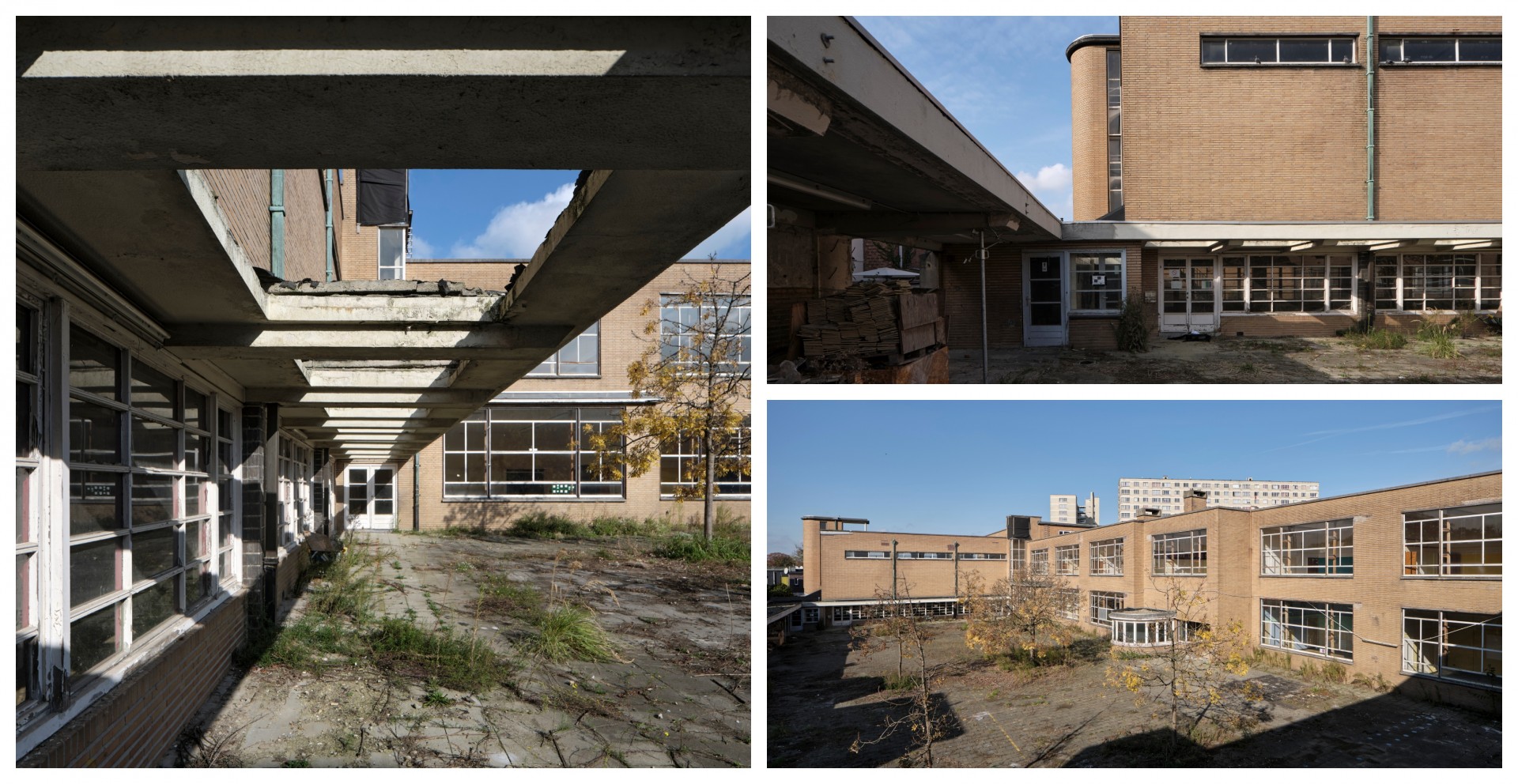 Buitengevels school Creatopia voor renovatie.