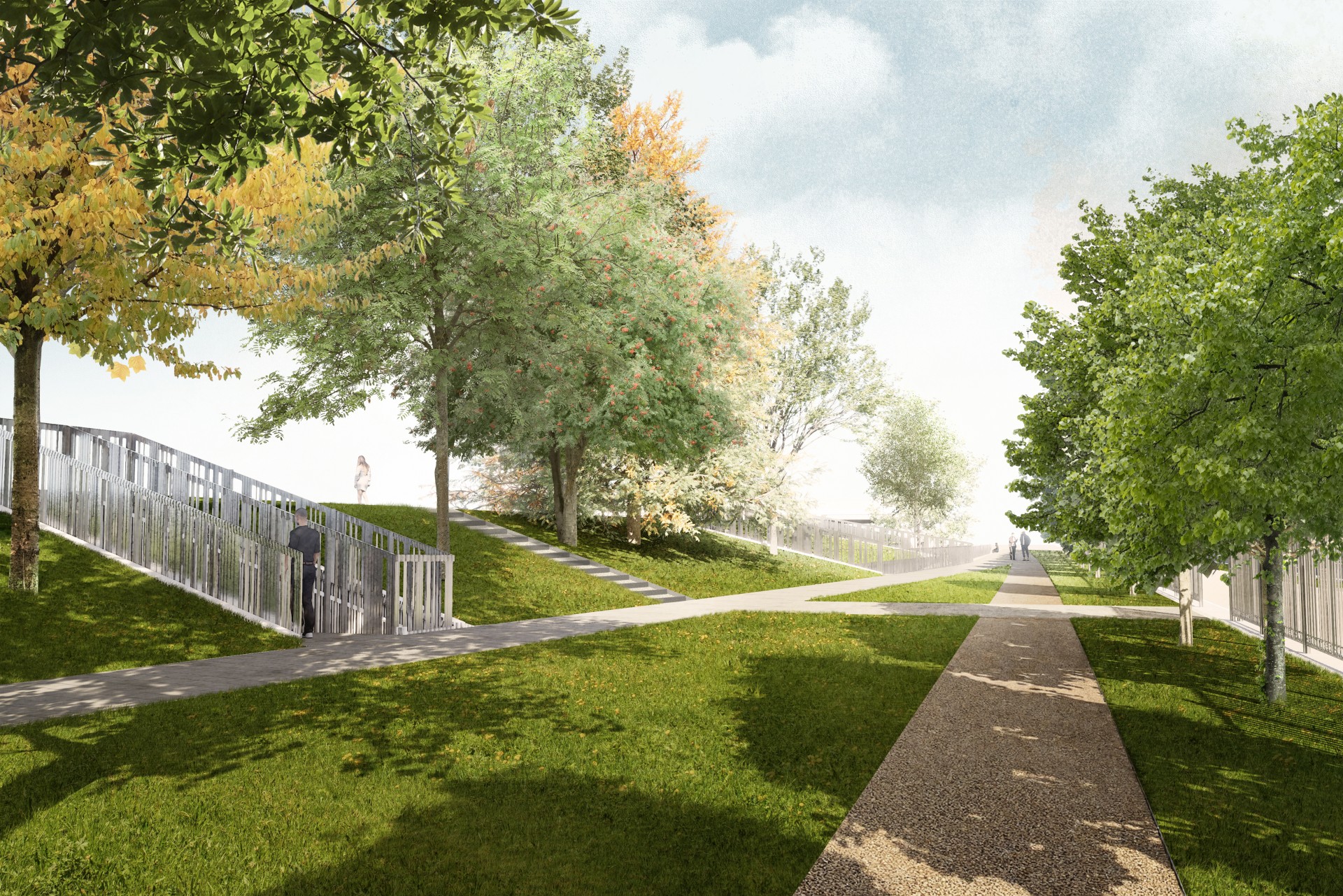 Lineair park langs straatzijde ©PROAP