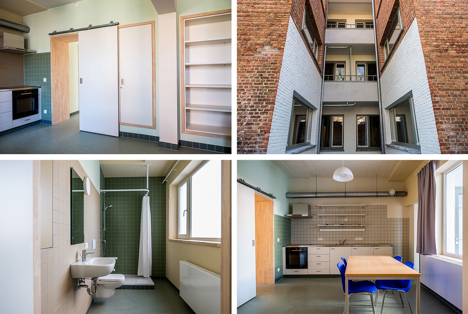 compilatie van foto's van keukens, badkamer en achtergevel