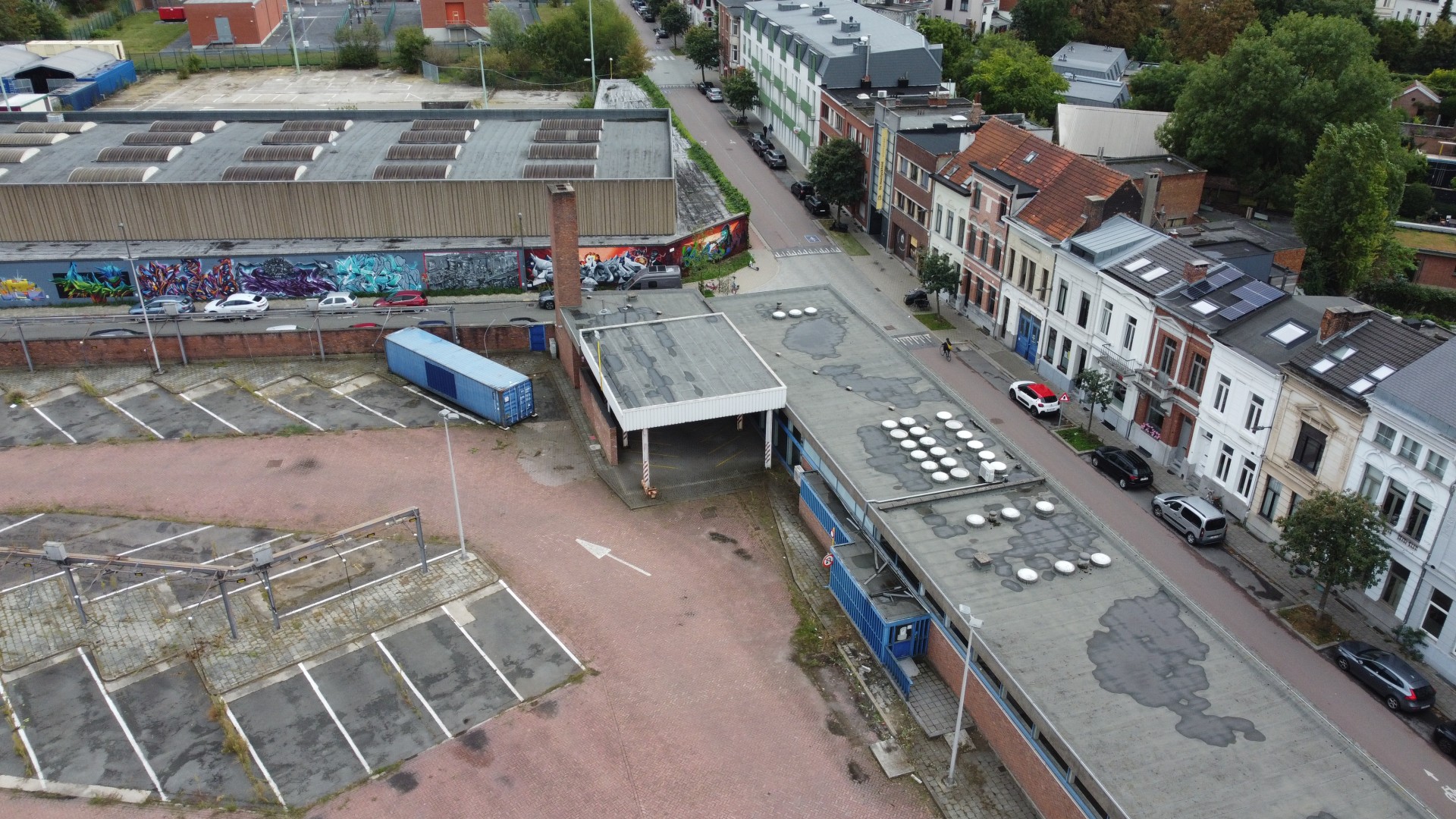 Luchtbeeld voormalige tramstelplaats Nieuw Zurenborg