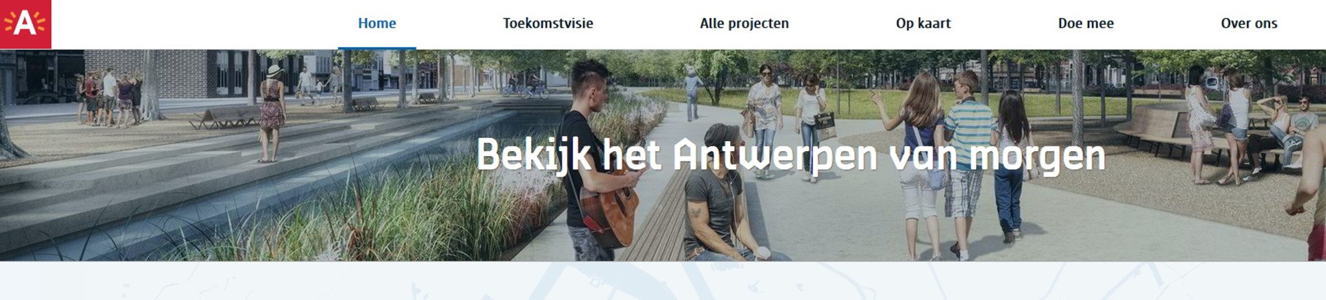Homepagina website Antwerpen Morgen