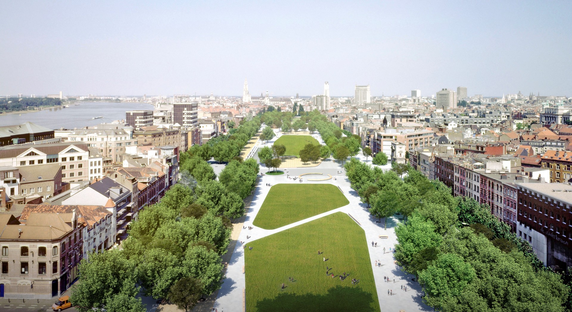 Winnend ontwerp 'Dok Zuid' © ADR Architects, Georges Descombes en Technum