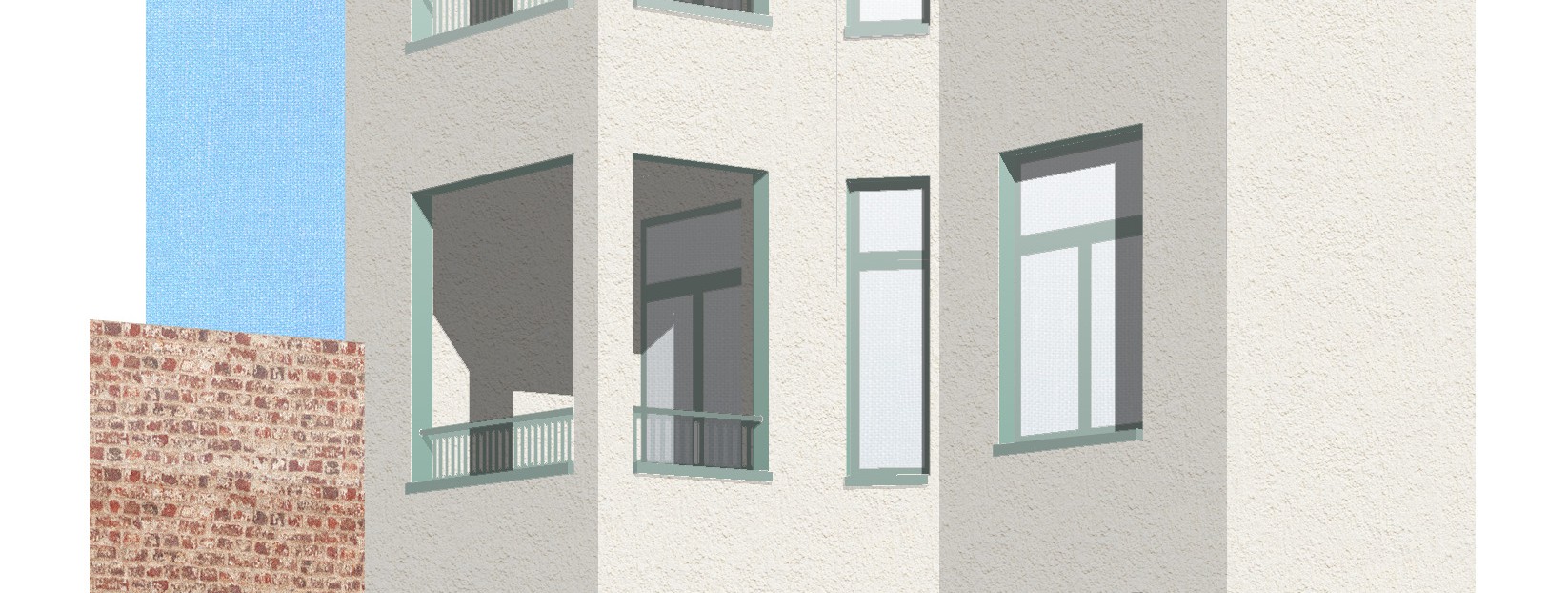 Toekomstbeeld achtergevel Appelstraat 23 © Rooilijn Architecten