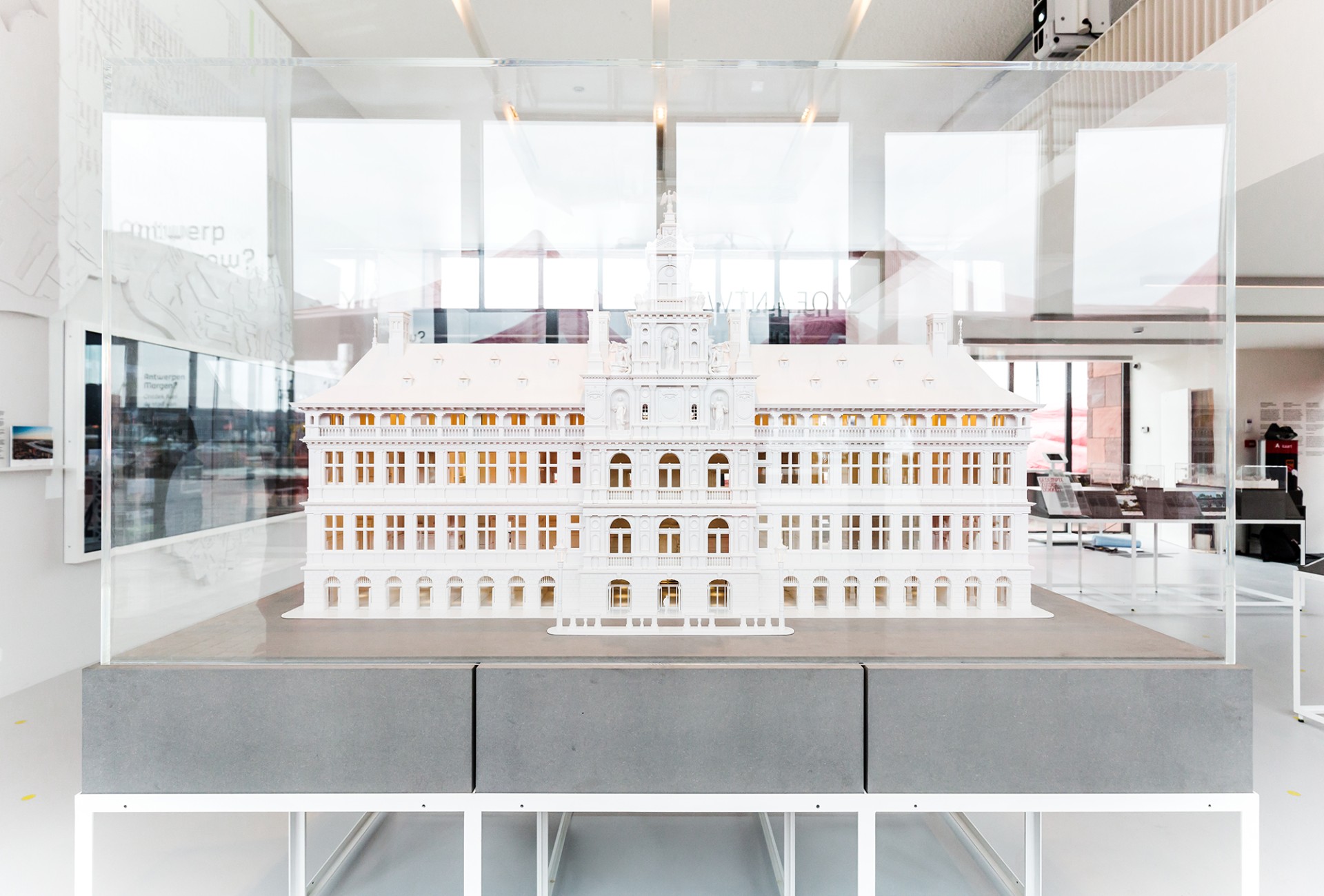 3D maquette stadhuis na renovatie © Materialise