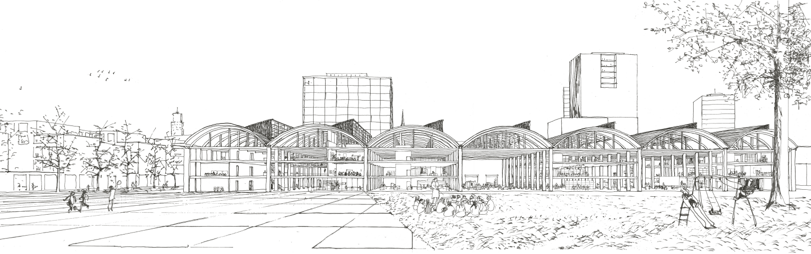 Toekomstbeeld Slachthuishallen © De Smet Vermeulen architecten