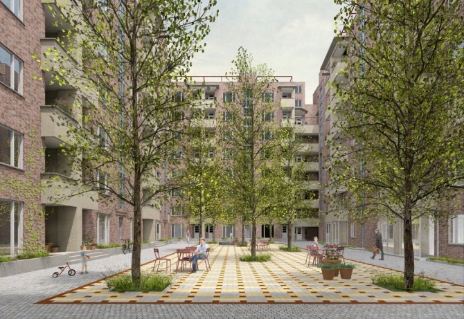 Wedstrijdontwerp hof Fierensblokken © Happel Cornelisse Verhoeven Architecten en Molenaar & Co Architecten