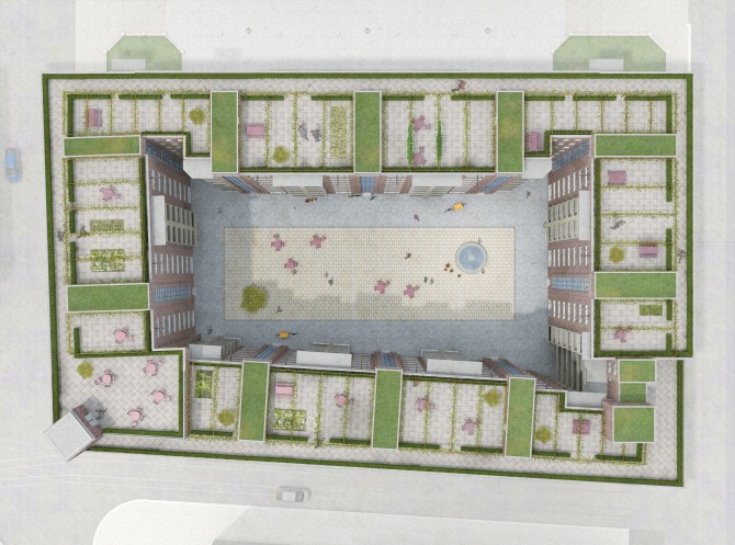 Wedstrijdontwerp dakaanzicht Fierensblokken © Happel Cornelisse Verhoeven Architecten en Molenaar & Co Architecten