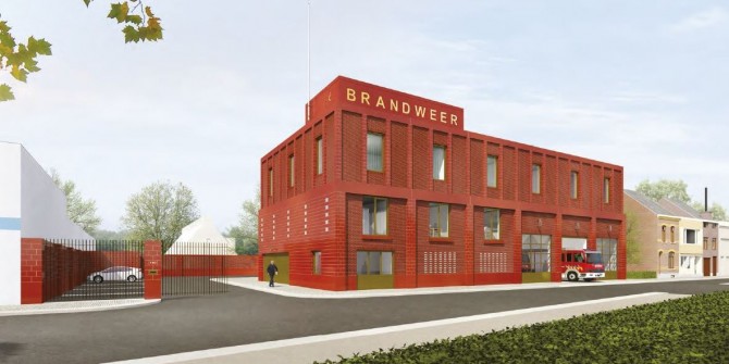 Toekomstbeeld brandweervoorpost Wilrijk © Happel Cornelisse Verhoeven Architecten