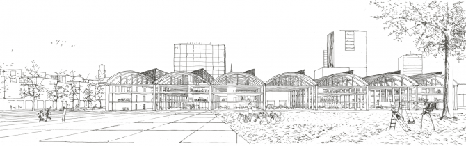 Toekomstbeeld Slachthuishallen © De Smet Vermeulen architecten