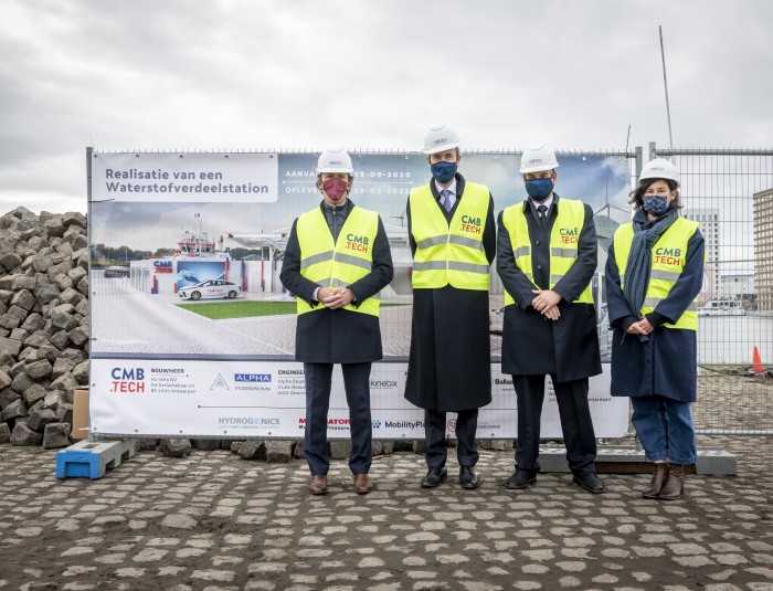 Start werken eerste waterstoftankstation in Antwerpen ©CMB-Tech