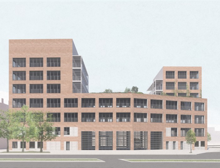 Straatbeeld ontwerp brandweerkazerne Zuid