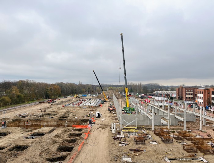 Luchtbeeld van de werf