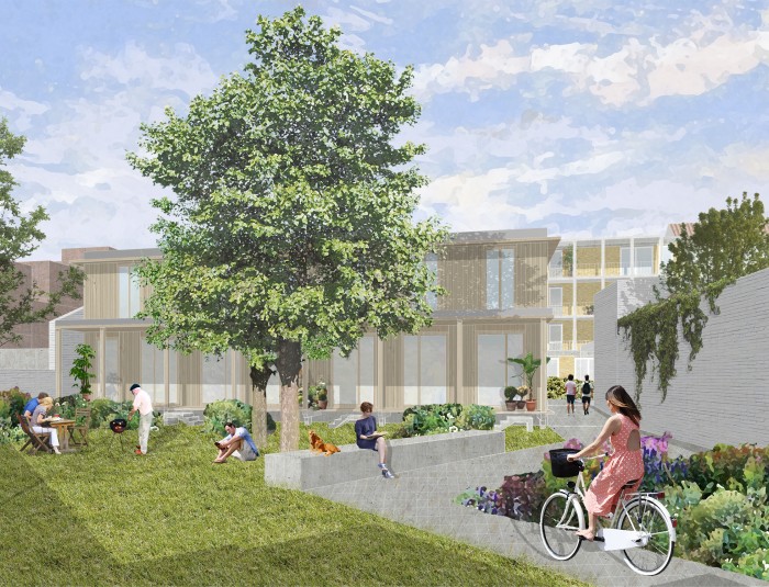Toekomstbeeld nieuwbouwproject Lange Van Bloerstraat en Kerkstraat