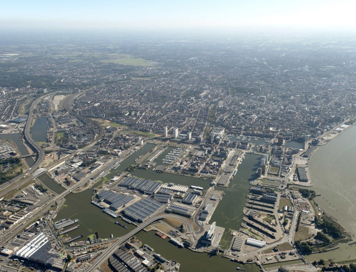Een luchtfoto van het gebied Eilandje - Steenborgerweert 