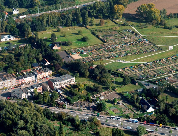 Een luchtfoto van een deel van het projectgebied Van Strydoncklaan Noord 