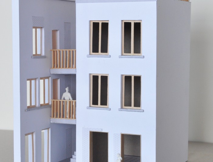 Maquette Sint-Jacobsmarkt 16-18 © Vermeiren - De Coster Architecten bvba