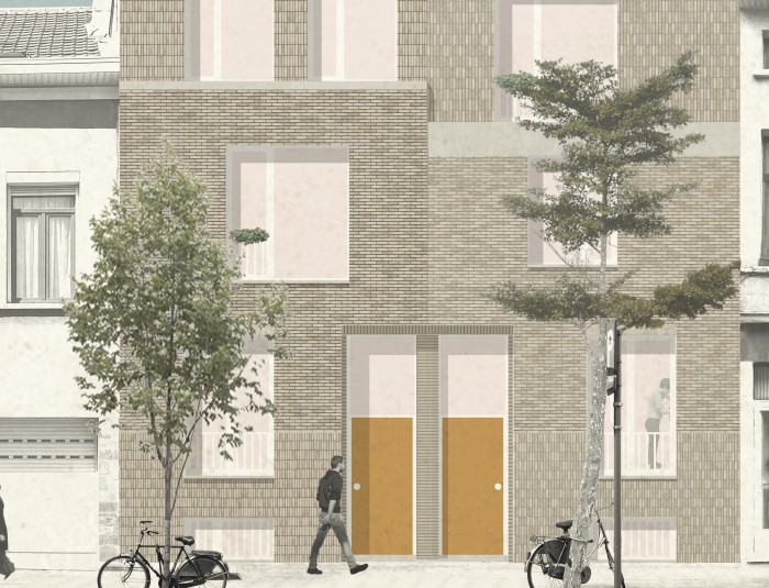 Toekomstbeeld voorgevel Lange Beeldekensstraat 245-247 © KOMAAN! architecten