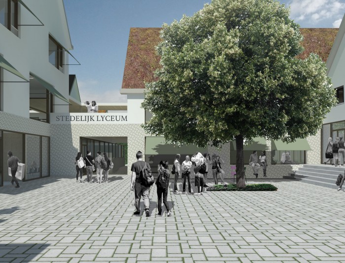 Voorontwerp Stedelijk Lyceum Deurne - Lakbors © Korteknie Stuhlmacher Architecten