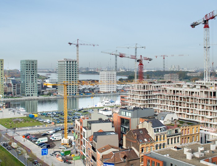 Luchtbeeld Cadix met situering bouwblok