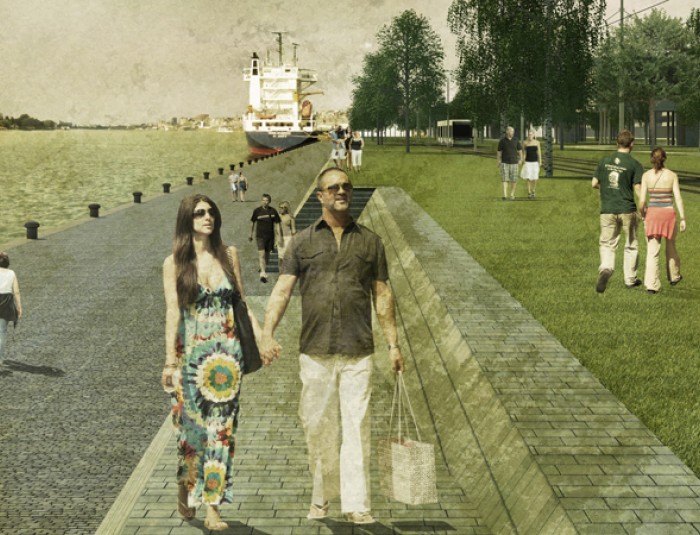 Suggestie uit het masterplan Scheldekaaien voor het deelgebied Nieuw Zuid, ©PROAP/WIT/D-RECTA/IDROESSE