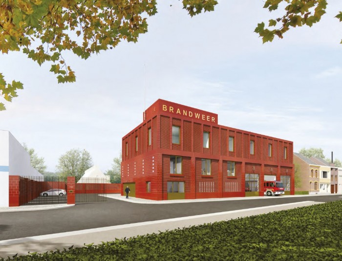 Voorgevel brandweervoorpost Wilrijk