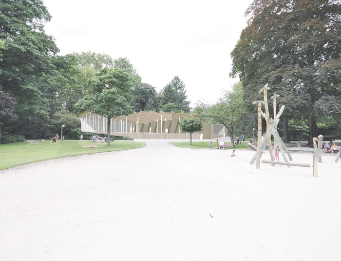 Zicht vanuit de speeltuin